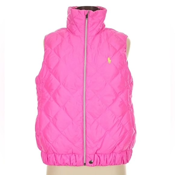 Polo Ralph Lauren Jackets & Blazers - Polo Ralph Lauren Bubblegum Pink Down Quilted Puffer Vest Medium
